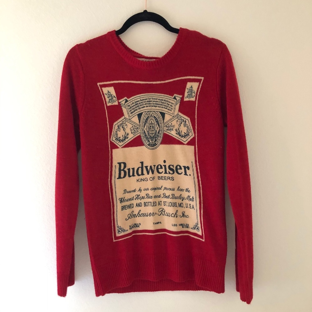 Budweiser pull over sweater.
